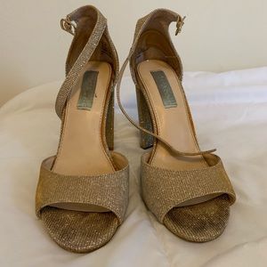 Gold Metallic Sparkle heels.